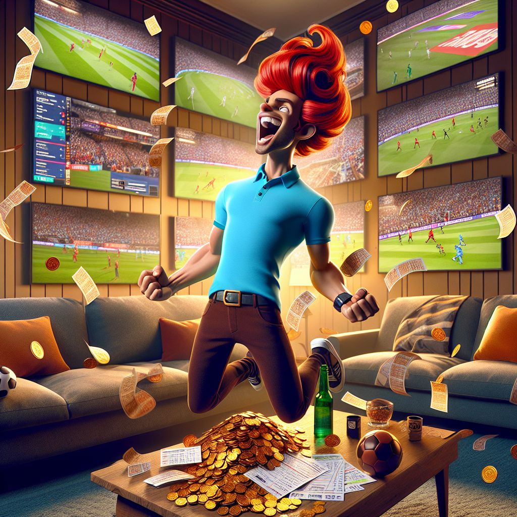 Bat888 Bet sports betting character with cricket ball and football